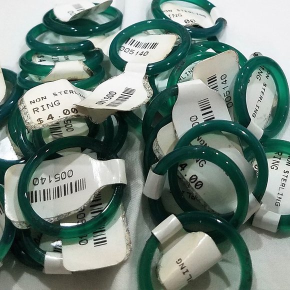 100 RINGS Resale Bundle mixed stone glass hematite stainless enamel mix sizes - Picture 13 of 14